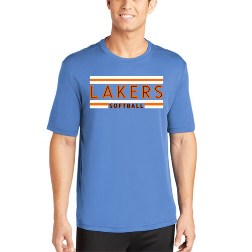 Lady Lakers Softball Orange - Black Front Design LL2 on a Sport-Tek® - PosiCharge ® Competitor Tee Thumbnail