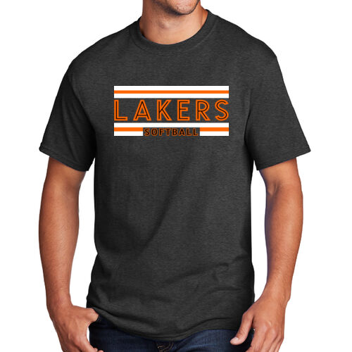 Lady Lakers Softball Orange - Black Front Design LL2 on a Port & Company® - Core Cotton Tee Thumbnail
