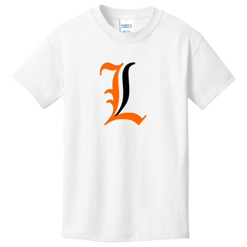 Paris Lakers Orange - Black Left Chest Design L1 on a Port & Company® - Youth Core Cotton Tee Thumbnail