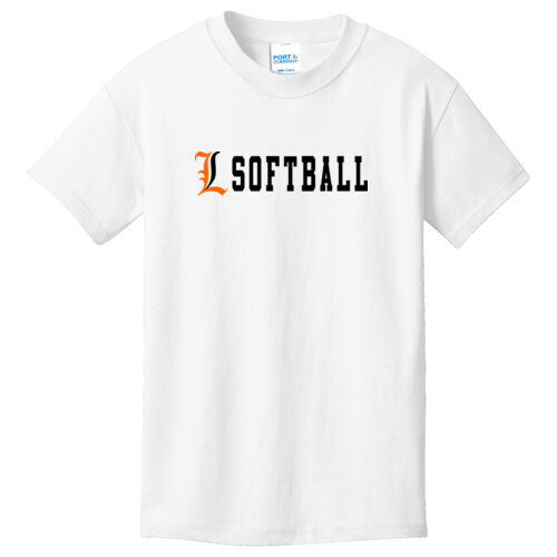 Lady Lakers Softball Orange - Black Front Chest Design LL4 on a Port & Company®  Thumbnail