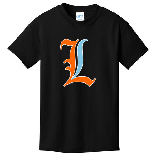 Paris Lakers Orange - Blue Front Design L1 on a Port & Company® - Youth Core Cotton Tee Thumbnail