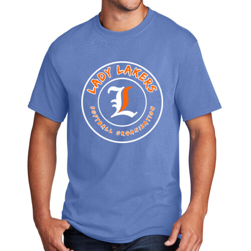 Lady Lakers Softball White - Orange Front Design LL5 on a Port & Company® - Core Cotton Tee Thumbnail
