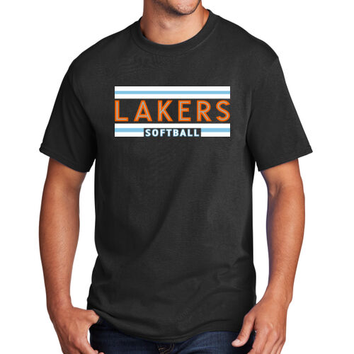 Lady Lakers Softball Orange - Blue Front Design LL2 on a Port & Company® - Core Cotton Tee Thumbnail
