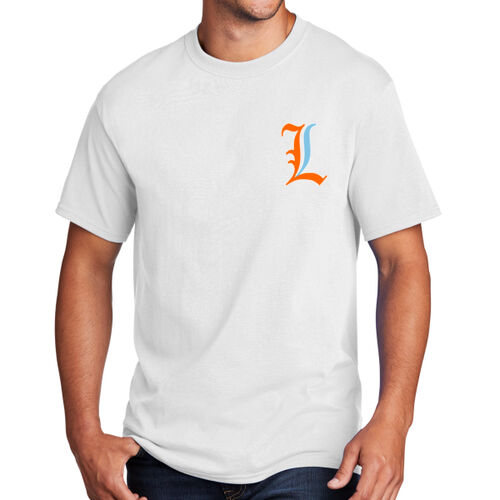 Paris Lakers Orange - Blue Left Chest Design L1 on a Port & Company® - Core Cotton Tee Thumbnail