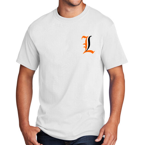 Paris Lakers Orange - Black Left Chest Design L1 on a Port & Company® - Core Cotton Tee Thumbnail