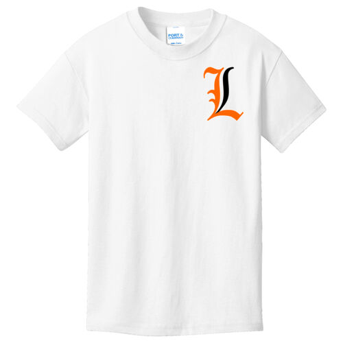 Paris Lakers Orange - Black Left Chest Design L1 on a Port & Company® - Youth Core Cotton Tee Thumbnail