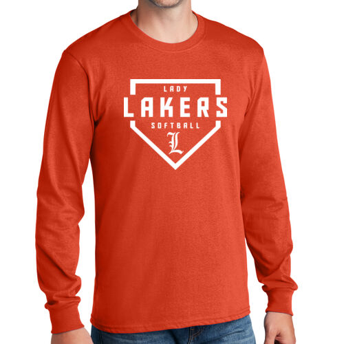 Lady Lakers Softball White Front Design LL1 on a Port & Company® - Long Sleeve Core Cotton Tee Thumbnail