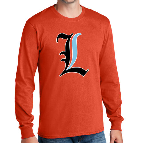 Paris Lakers Black - Blue Front Design L1 on a Port & Company® - Long Sleeve Core Cotton Tee Thumbnail