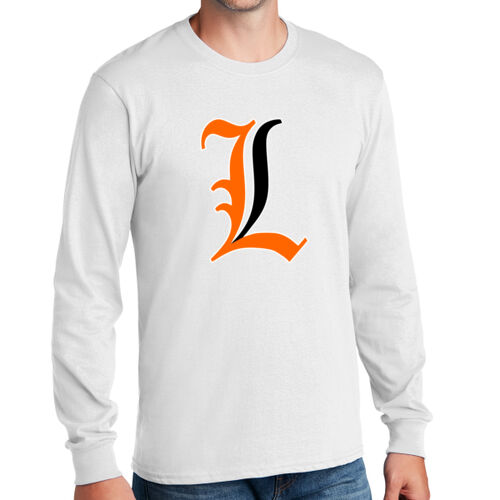 Paris Lakers Orange - Black Front Design L1 on a Port & Company®  - Long Sleeve Core Cotton Tee Thumbnail