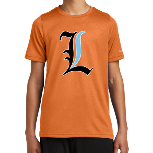 Paris Lakers Black - Blue Front Design L1 on a Port & Company® - Youth Swoosh Sleeve rLegend Tee Thumbnail