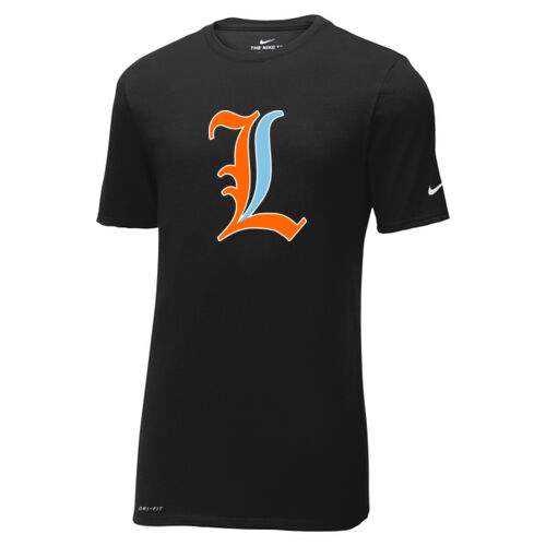Paris Lakers Orange - Blue Front Design L1 on a Port & Company®  - Dri FIT Cotton/Poly Tee Thumbnail