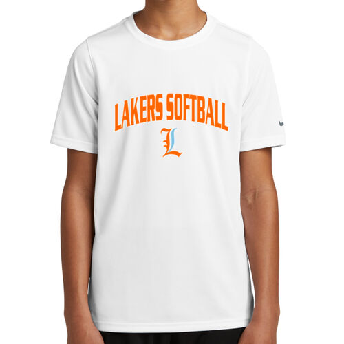 Lakers Softball Orange - Blue Front Design LS1 on a Nike® - Youth Swoosh Sleeve rLegend Tee Thumbnail