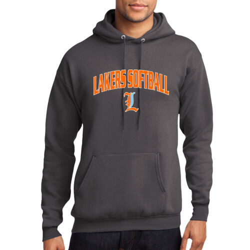 Lakers Softball Orange - Blue Front Design LS1 on a Port & Company® - Core Fleece Pullover Hooded Sweatshirt Thumbnail