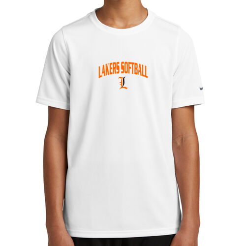 Lakers Softball Orange - Black Front Design LS1 on a Nike® - Youth Swoosh Sleeve rLegend Tee Thumbnail