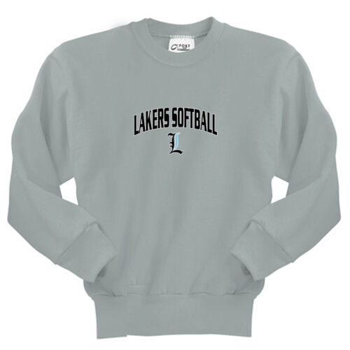 Lakers Softball Black - Blue Front Design LS1 on a Port & Company® - Youth Core Fleece Crewneck Sweatshirt Thumbnail