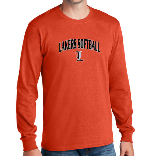 Lakers Softball Black - Blue Front Design LS1 on a Port & Company® - Long Sleeve Core Cotton Tee Thumbnail