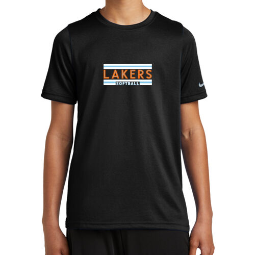Lakers Softball Orange - Blue Front Design LS2 on a Nike® - Youth Swoosh Sleeve rLegend Tee Thumbnail