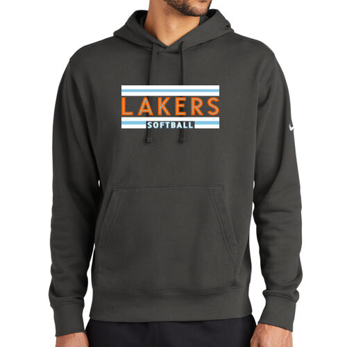 Lakers Softball Orange - Blue Front Design LS2 on a Nike® - Club Fleece Sleeve Swoosh Pullover Hoodie Thumbnail