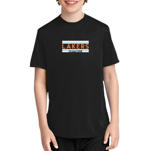 Lakers Softball Orange - Blue Front Design LS2 on a Port & Company® - Youth Performance Tee Thumbnail