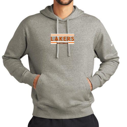 Lakers Softball Orange - Black Front Design LS2 on a Nike® - Club Fleece Sleeve Swoosh Pullover Hoodie Thumbnail