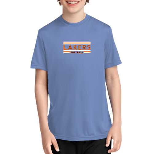Lakers Softball Orange - Black Front Design LS2 on a Port & Company® - Youth Performance Tee Thumbnail