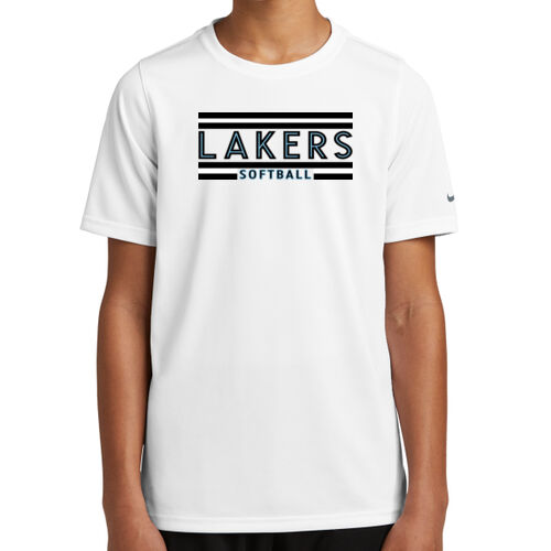 Lakers Softball Black - Blue Front Design LS2 on a Nike® - Youth Swoosh Sleeve rLegend Tee Thumbnail