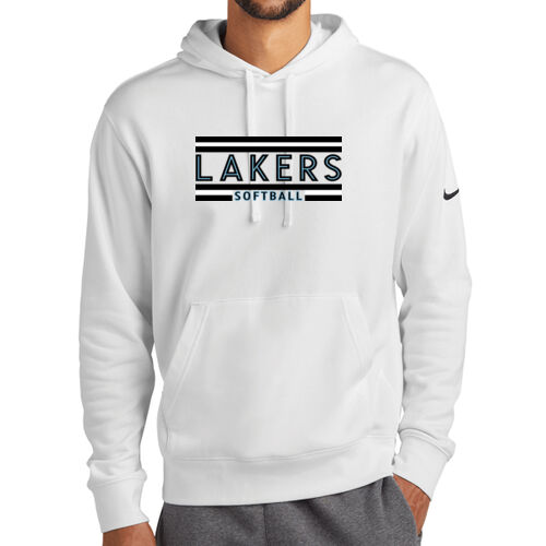 Lakers Softball Black - Blue Front Design LS2 on a Nike® - Club Fleece Sleeve Swoosh Pullover Hoodie Thumbnail