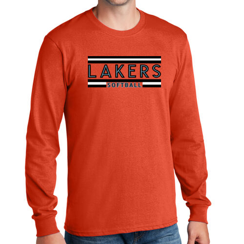 Lakers Softball Black - Blue Front Design LS2 on a Port & Company® - Long Sleeve Core Cotton Tee Thumbnail