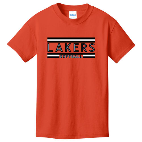Lakers Softball Black - Blue Front Design LS2 on a Port & Company® - Youth Core Cotton Tee Thumbnail