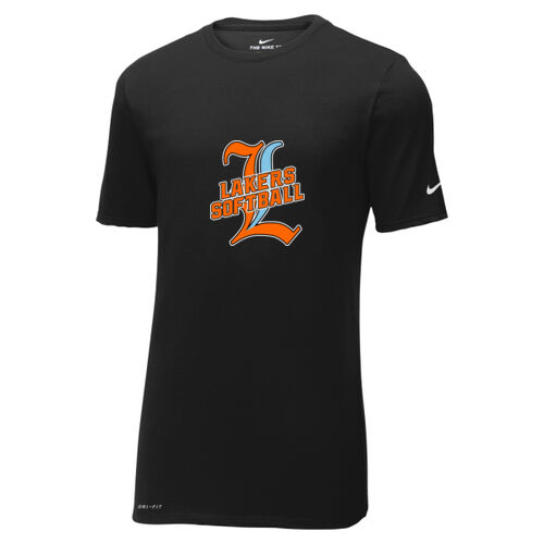 Lakers Softball Orange - Blue Front Design LS3 on a Nike® - Dri FIT Cotton/Poly Tee Thumbnail