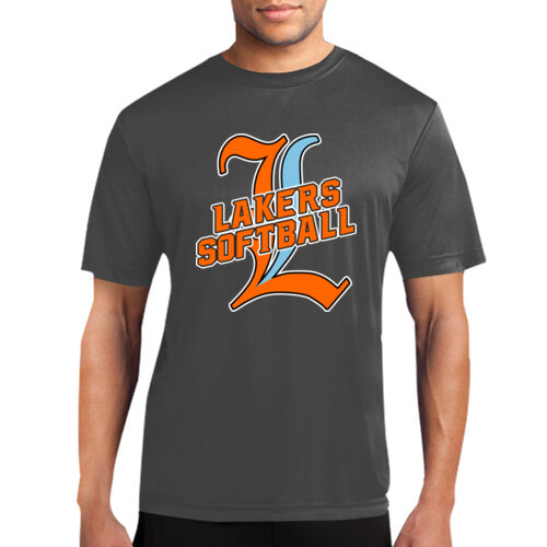 Lakers Softball Orange - Blue Front Design LS3 on a Port & Company® - Performance Tee Thumbnail
