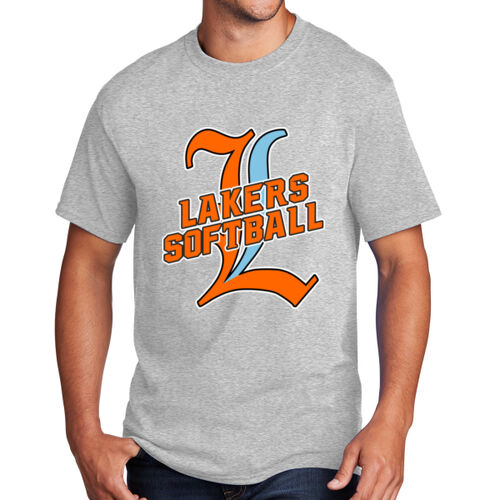 Lakers Softball Orange - Blue Front Design LS3 on a Port & Company® - Core Cotton Tee Thumbnail