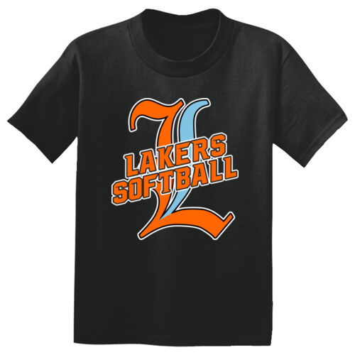 Lakers Softball Orange - Blue Front Design LS3 on a Sport-Tek® - Youth PosiCharge ® Competitor Tee Thumbnail