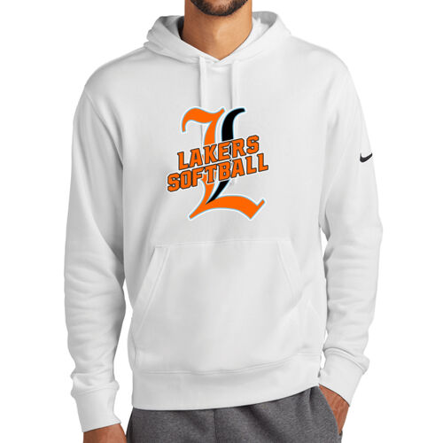 Lakers Softball Orange - Black Front Design LS3 on a Nike®  - Club Fleece Sleeve Swoosh Pullover Hoodie Thumbnail