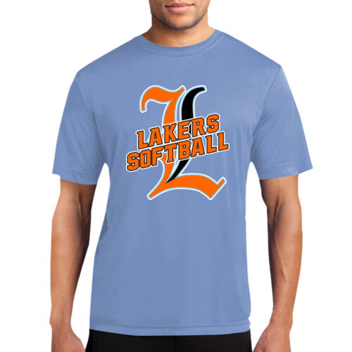 Lakers Softball Orange - Black Front Design LS3 on a Port & Company®  - Performance Tee Thumbnail