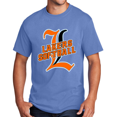 Lakers Softball Orange - Black Front Design LS3 on a Port & Company®  - Core Cotton Tee Thumbnail