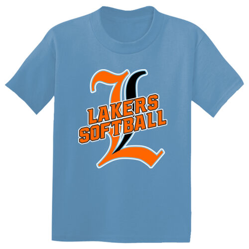 Lakers Softball Orange - Black Front Design LS3 on a Sport-Tek®  - Youth PosiCharge ® Competitor Tee Thumbnail
