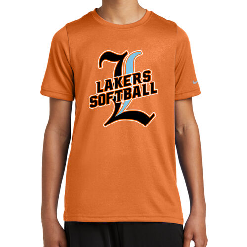 Lakers Softball Black - Blue Front Design LS3 on a Nike®  - Youth Swoosh Sleeve rLegend Tee Thumbnail