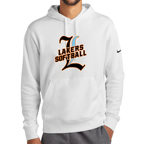 Lakers Softball Black - Blue Front Design LS3 on a Nike®  - Club Fleece Sleeve Swoosh Pullover Hoodi Thumbnail