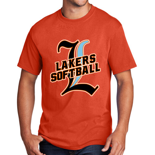 Lakers Softball Black - Blue Front Design LS3 on a Port & Company®  - Core Cotton Tee Thumbnail