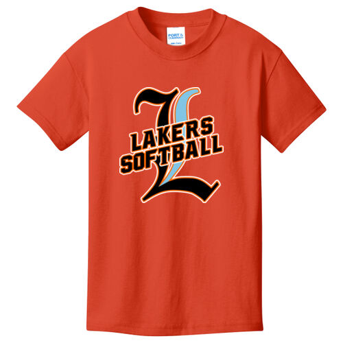 Lakers Softball Black - Blue Front Design LS3 on a Port & Company®  - Youth Core Cotton Tee Thumbnail