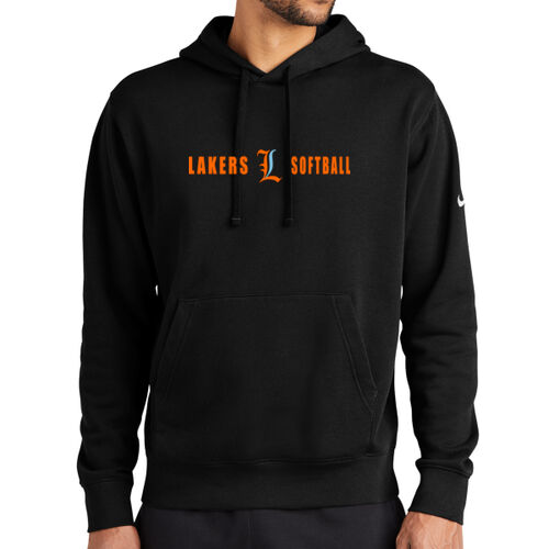 Lakers Softball Orange - Blue Front Design LS4 on a Nike®  - Club Fleece Sleeve Swoosh Pullover Hoodie Thumbnail