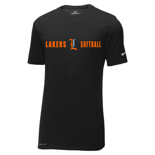 Lakers Softball Orange - Blue Front Design LS4 on a Nike®  - Dri FIT Cotton/Poly Tee Thumbnail