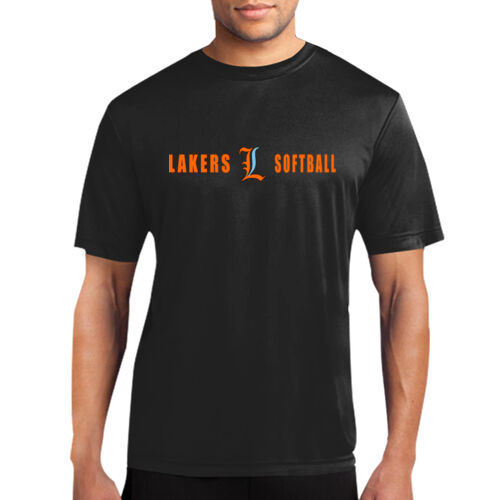 Lakers Softball Orange - Blue Front Design LS4 on a Port & Company®  - Performance Tee Thumbnail
