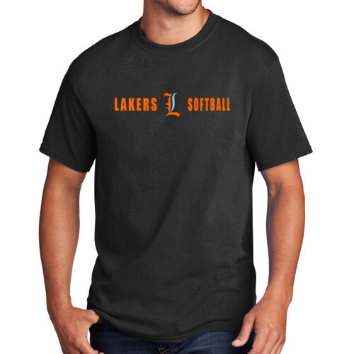 Lakers Softball Orange - Blue Front Design LS4 on a Port & Company®  - Core Cotton Tee Thumbnail