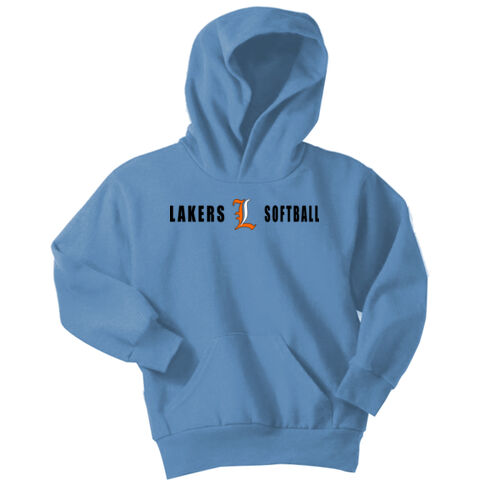 Lakers Softball Orange - White Front Design LS4 on a Port & Company®  - Youth Core Fleece Pullover H Thumbnail