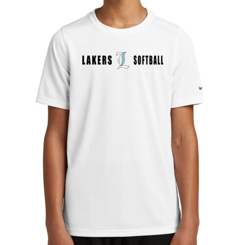 Lakers Softball White - Blue Front Design LS4 on a Nike® - Youth Swoosh Sleeve rLegend Tee Thumbnail