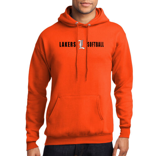 Lakers Softball White - Blue Front Design LS4 on a Port & Company® - Core Fleece Pullover Hooded Sweatshirt Thumbnail