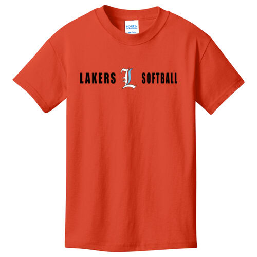 Lakers Softball White - Blue Front Design LS4 on a Port & Company® - Youth Core Cotton Tee Thumbnail