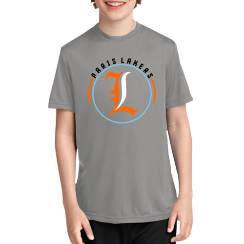 Paris Lakers Orange - White Front Design L4 on a Port & Company®  - Youth Performance Tee Thumbnail